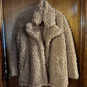 Steve Madden Tan Teddy Jacket Oversized Cozy